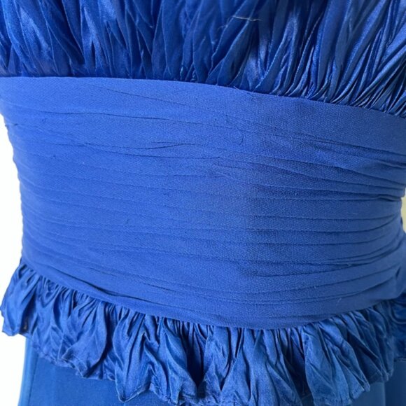 Marchesa Notte Women's Royal Blue Strapless Sheath Dress Size 4 - Picture 12 of 15